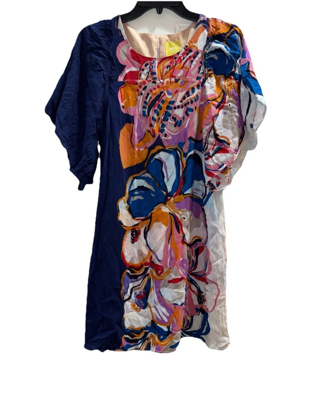 Anthropologie Maeve Vero Floral Silk Multicolor Shift Dress Flowy Sleeve Small